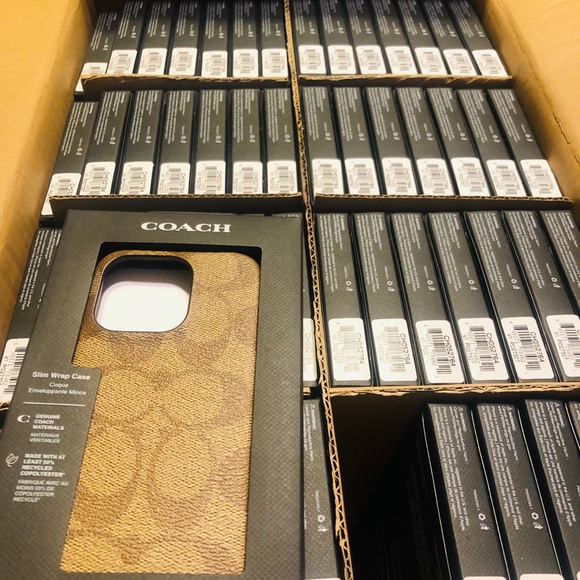 Coach Brown Signature Pattern Phone Case - Picture 3 of 5